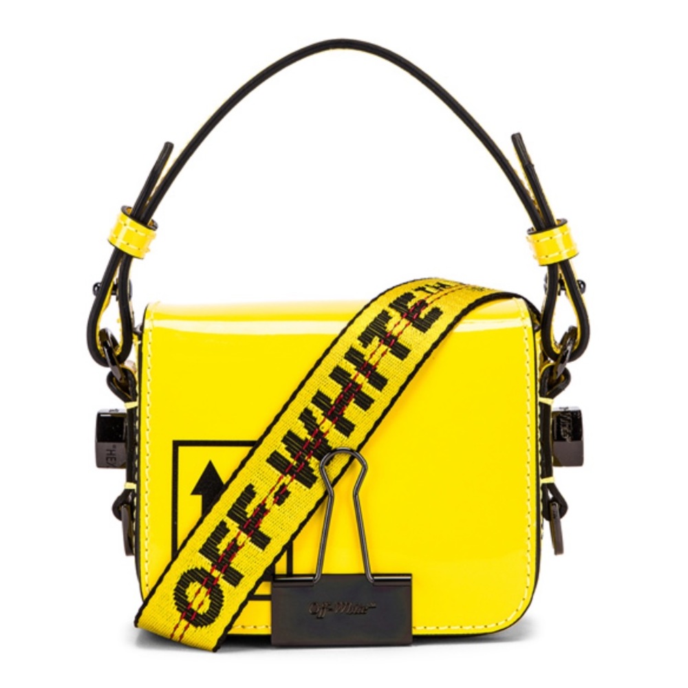 Off-White Yellow Patent Baby Bag